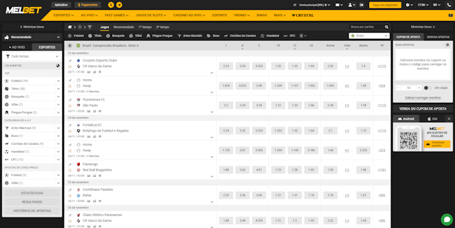 Sport betting odds